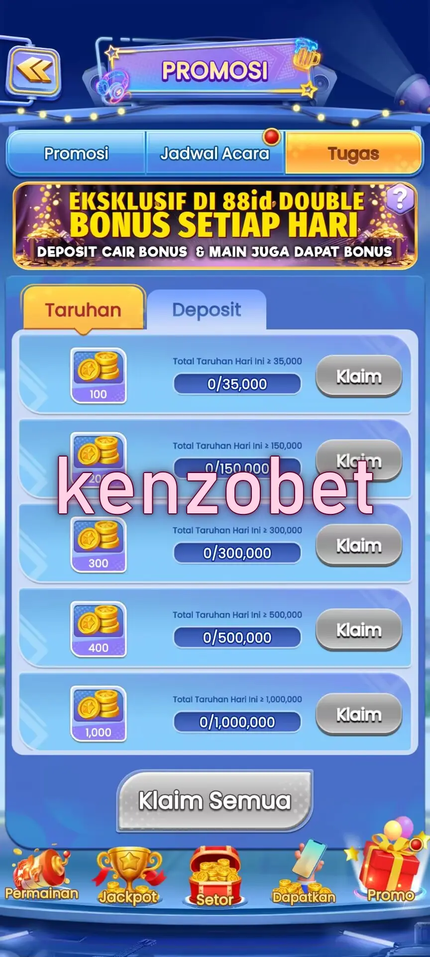 kenzobet Tangkapan Layar Resmi APK